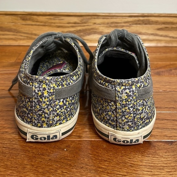 GOLA Olive Green Liberty Art Fabrics Sz  7 Women's Colorful Sneakers Art To Wear - Picture 4 of 10